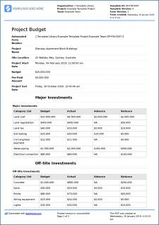 √ Free Printable Project Budget Template Excel