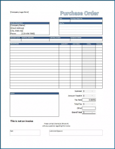 √ Free Printable Purchase Order Template