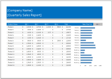 Example of Quarterly Sales Report Worksheet With Graphs