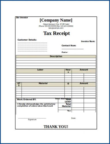 √ Free Printable Property Tax Receipt Template