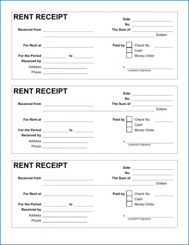 √ Free Editable Rent Receipt Template