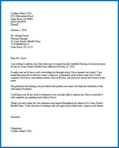 √ Free Printable Resignation Letter Of Job Template