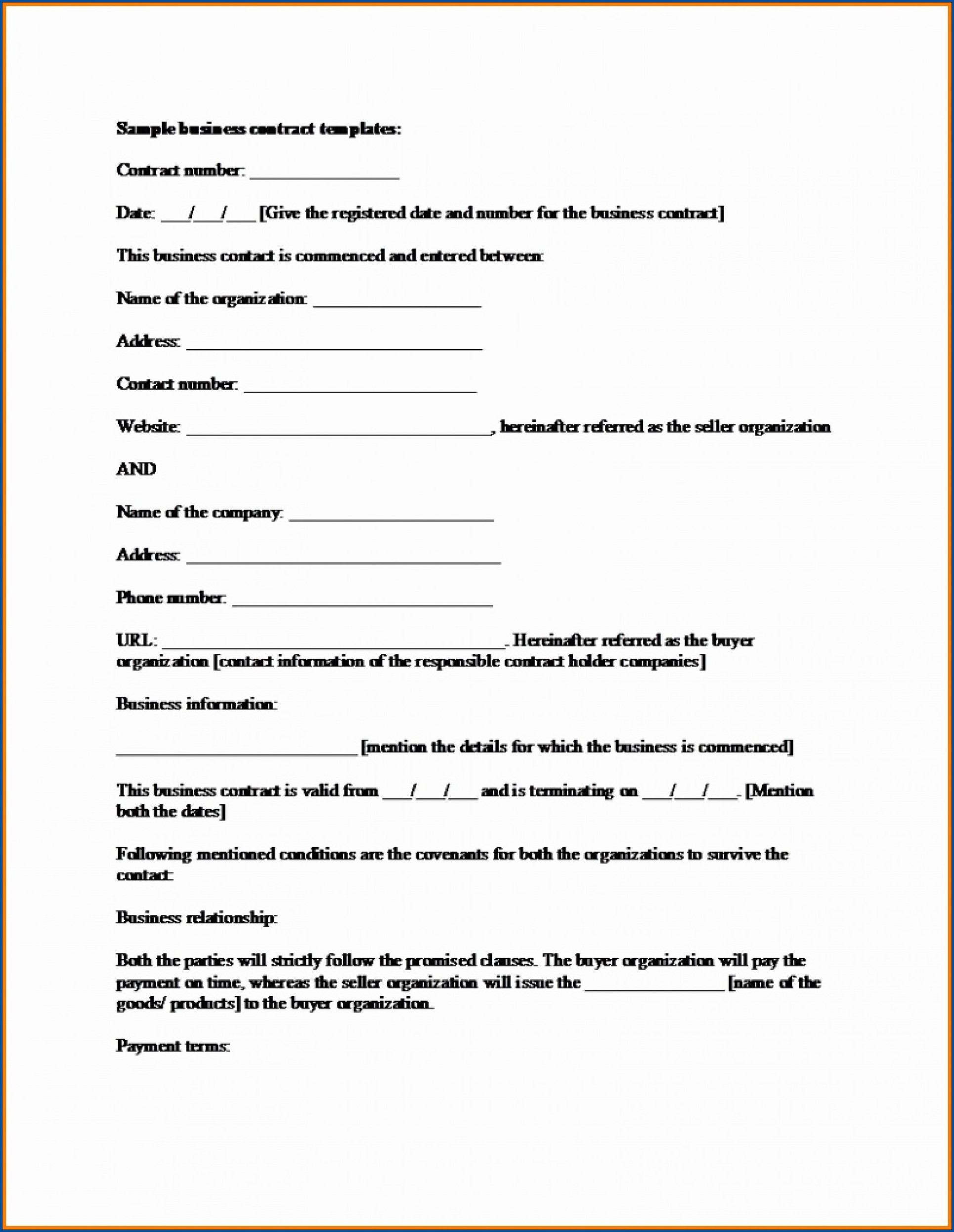 Example of Sales Contract For Business