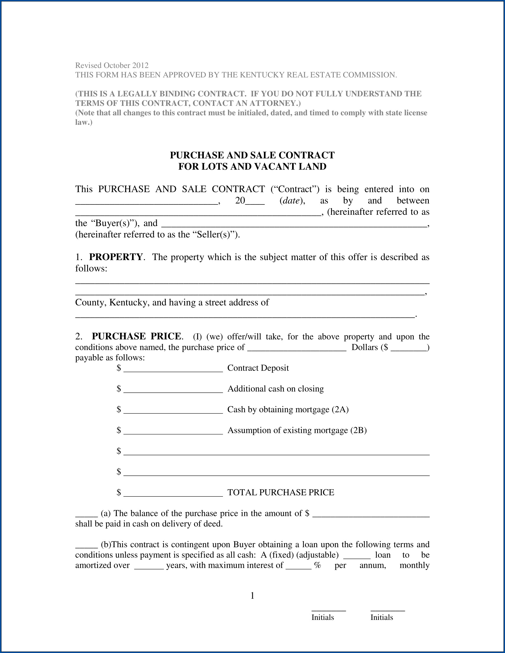 Example of Sales Contract Template