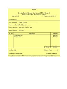 Example of School Fee Book Format Template