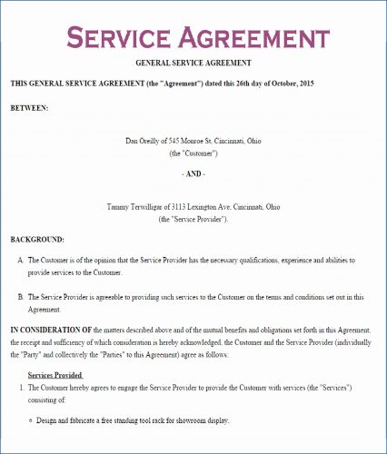 Free Editable Service Contract Template