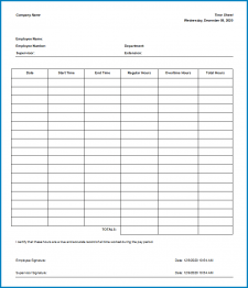 √ Free Printable Simple Timesheet Template