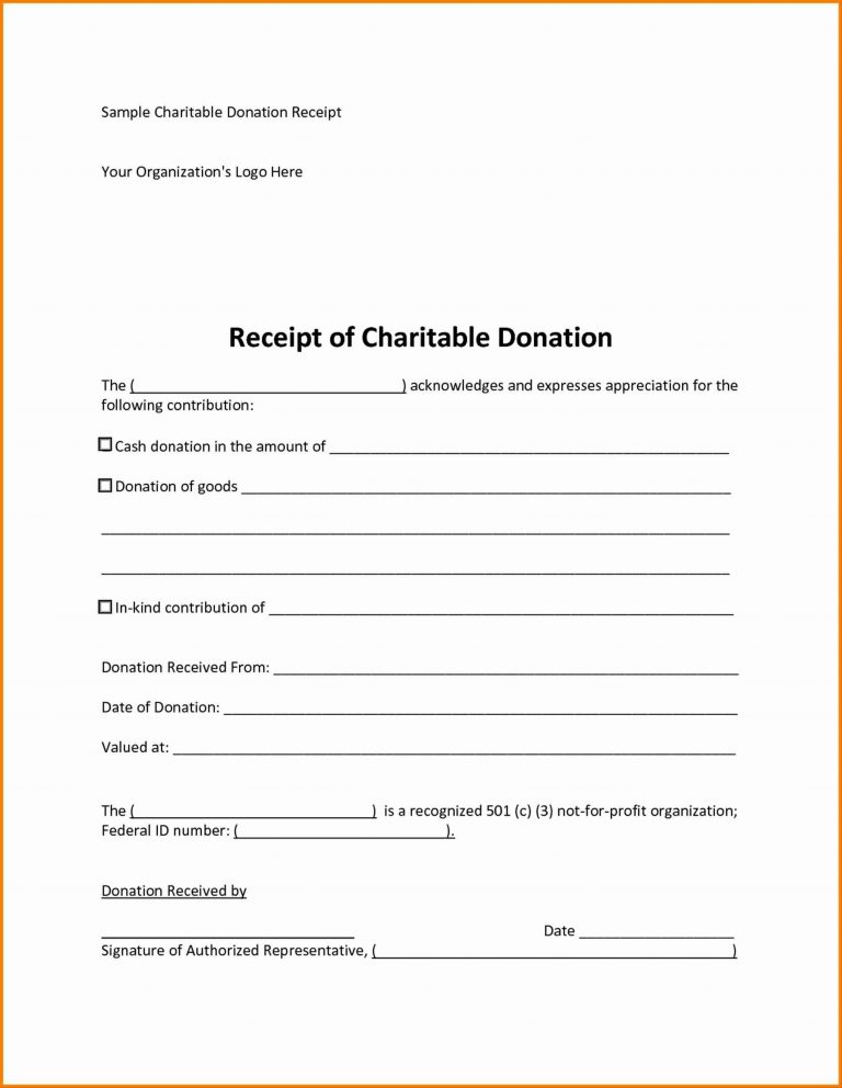 √ Free Tax Receipt For Donation