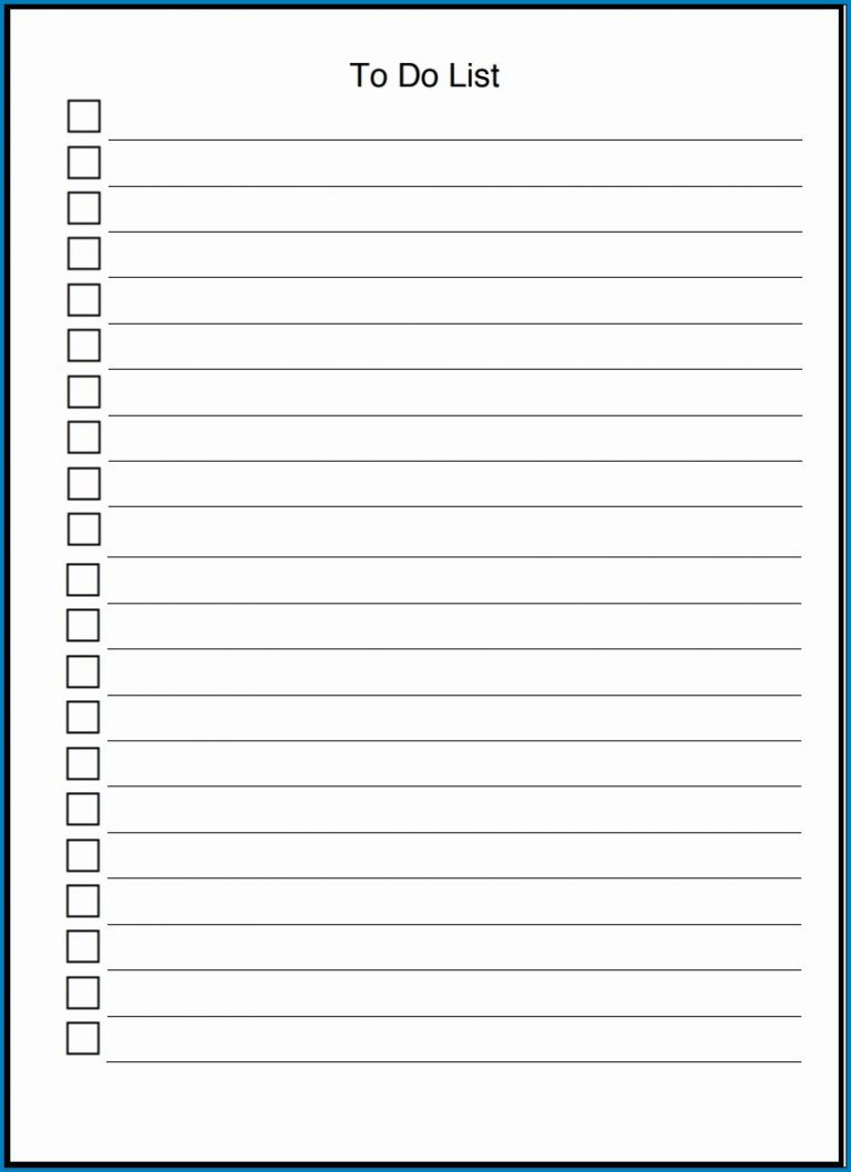 √ Free To Do List Printable Template