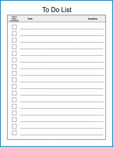 √ Free Printable To Do List Template Word