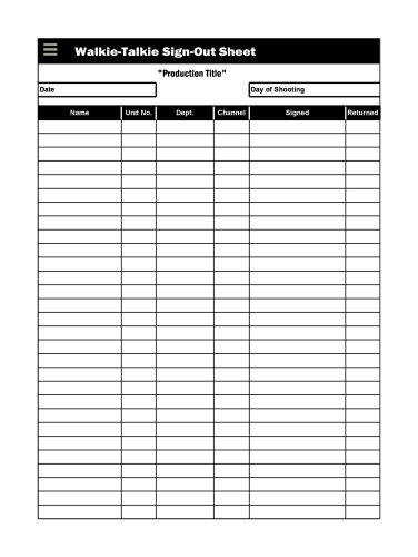 √ Vehicle Sign-out Sheet Template (Excel)