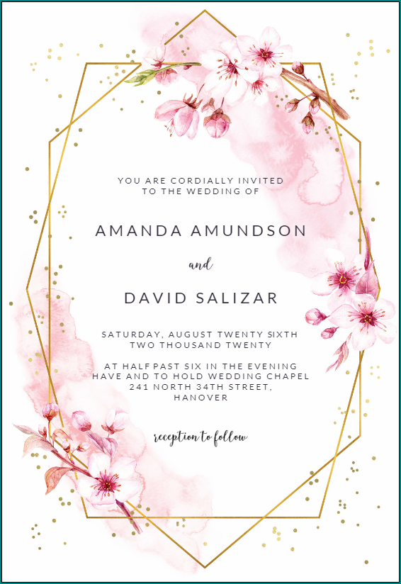 Example of Wedding Invitation Template