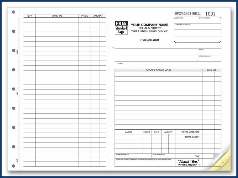 Example of Work Order Form Template