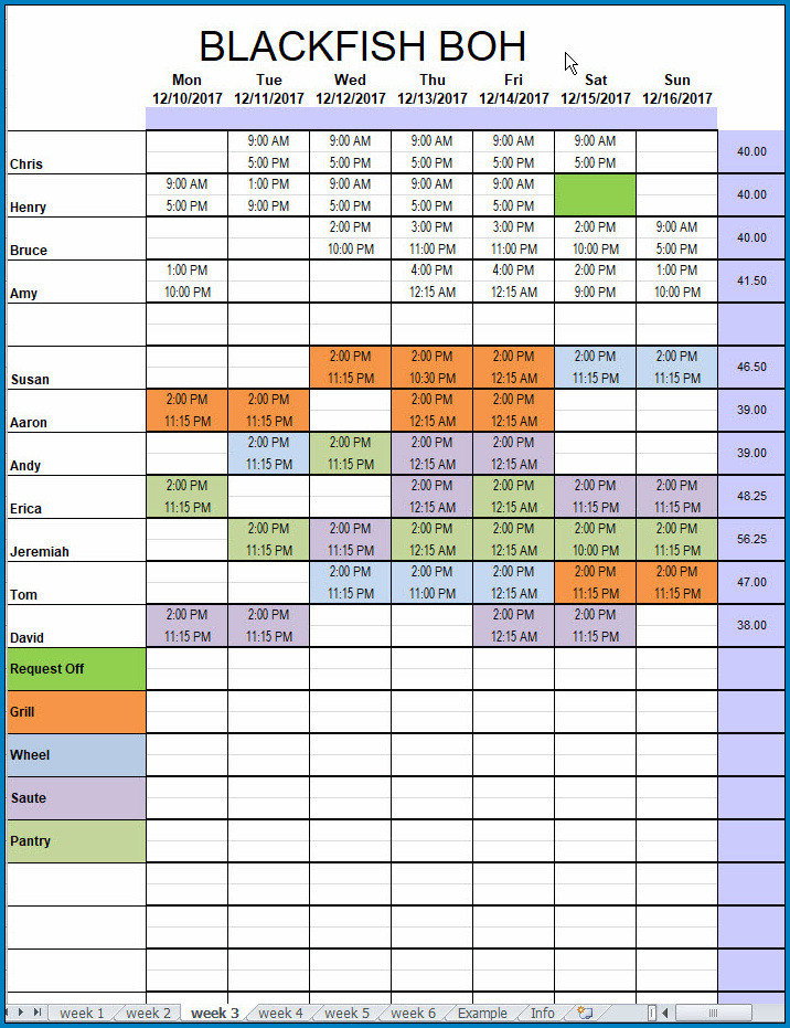  Free Printable Excel Schedule Template