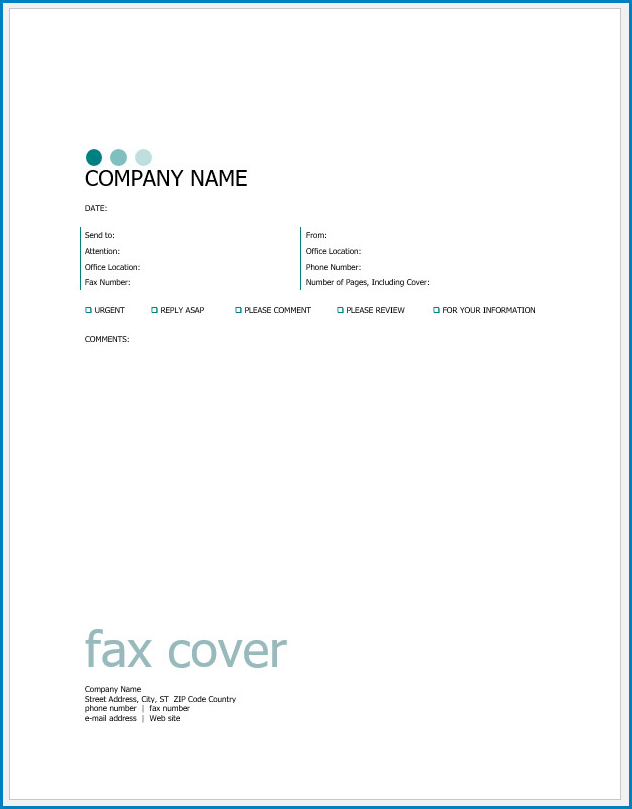 Free Printable Fax Cover Sheet Template