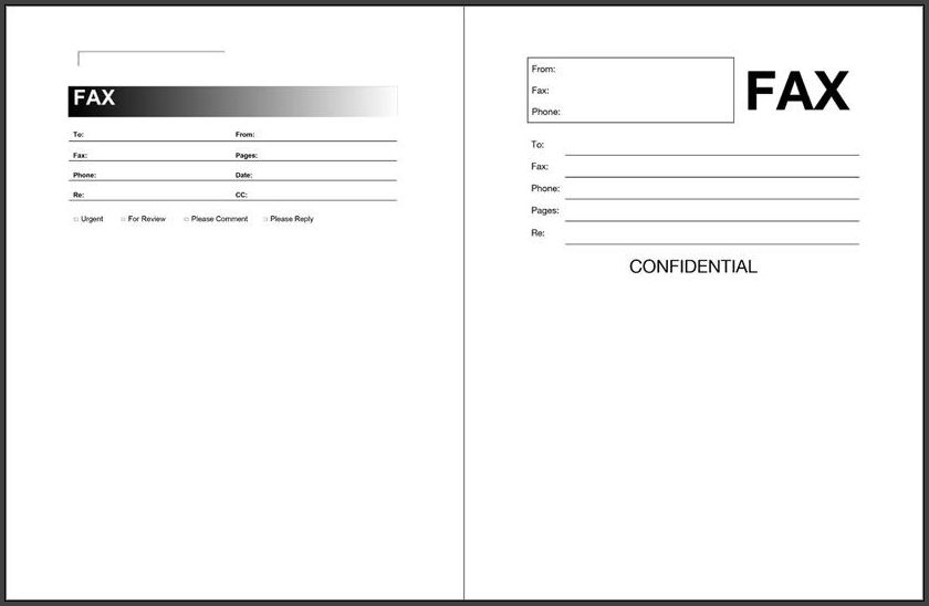 Fax Cover Sheet Word Template Sample