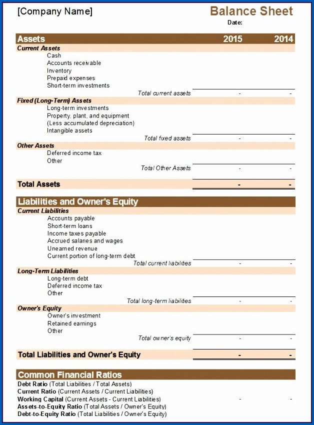 Financial Statement Template Word Sample