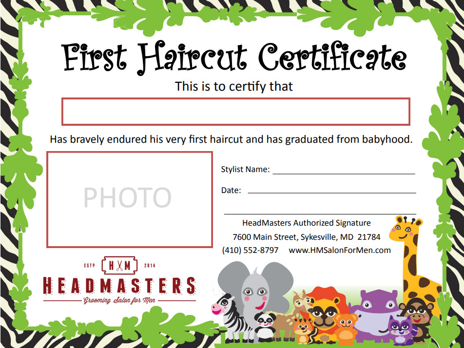 First Haircut Certificate Printable Free