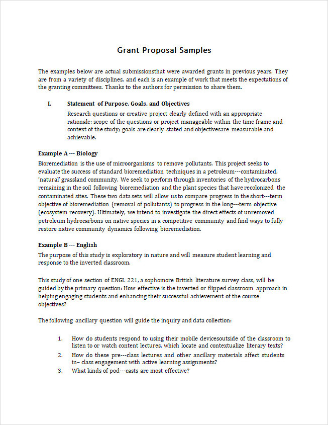 Free Grant Proposal Template Microsoft Word