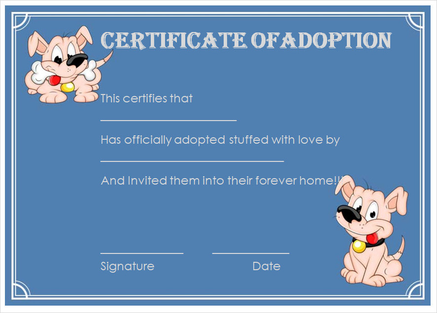 Free Pet Adoption Certificate Template Word