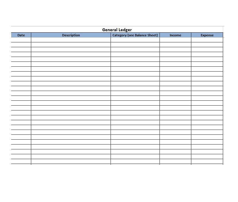 General Ledger Template