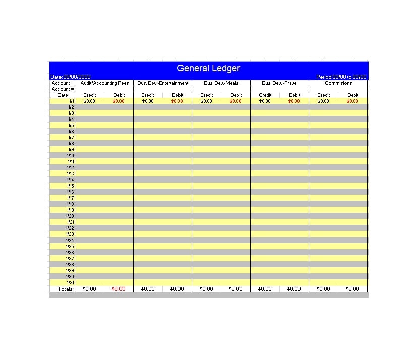 General Ledger Template