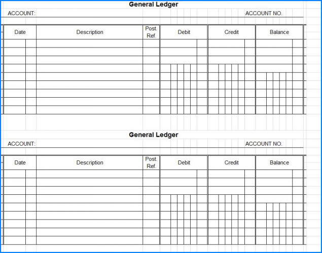 √ Free Printable General Ledger Template