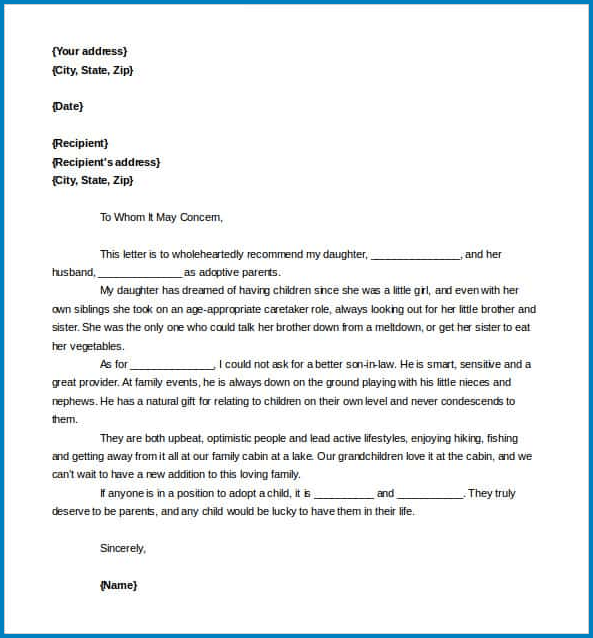 General Letter Of Recommendation Template Sample