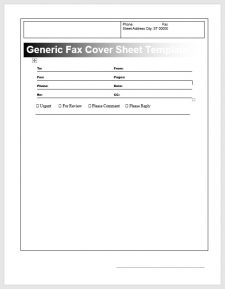 free printable generic fax cover sheet template templateral