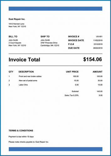 √ Free Printable Generic Invoice Template