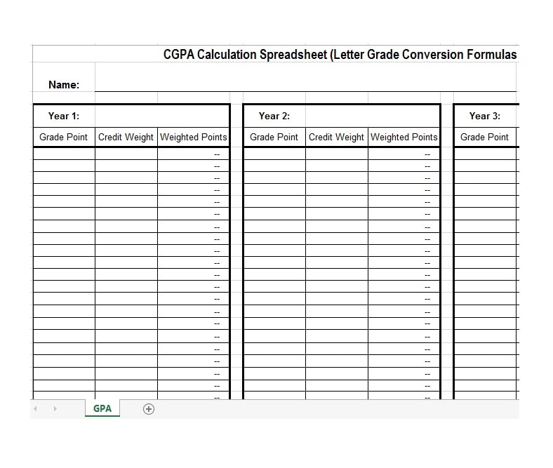 Grade Book template