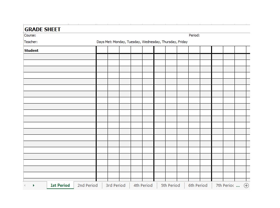 Grade Book template