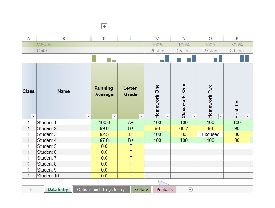 Grade Book template