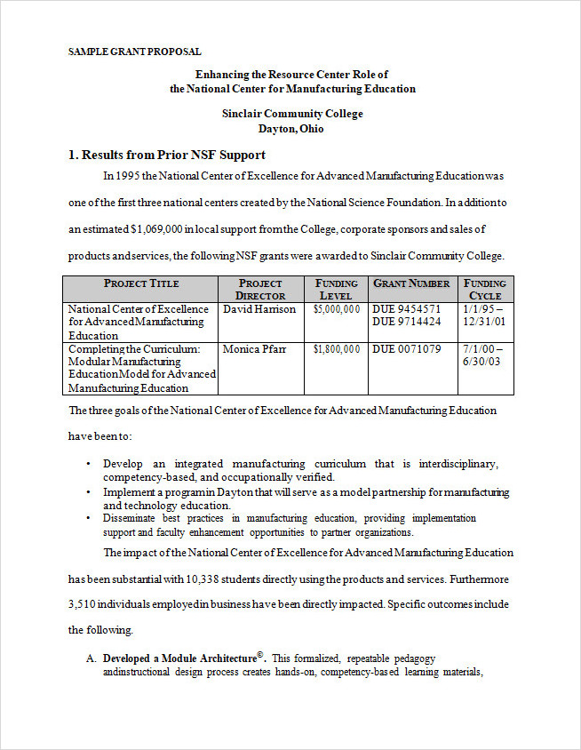 Grant Proposal Template Word