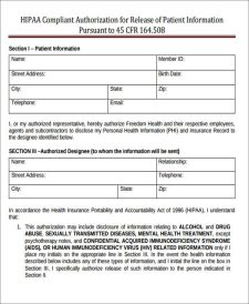 HIPAA Medical Records Release Form