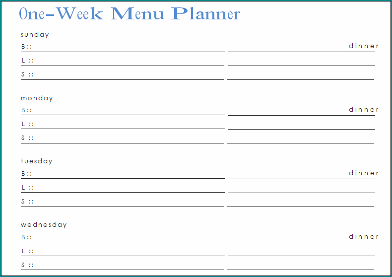 Healthy Weekly Meal Plan Template