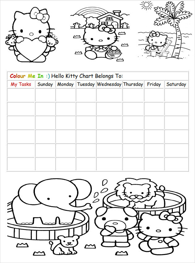 Hello Kitty Reward Chart Template