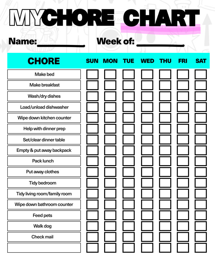 Home Servant Daily Chore List Template