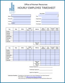 √ Free Printable Hour Timesheet Template