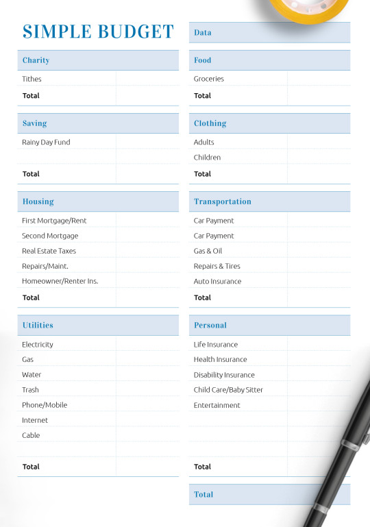 Household Food Budget Template