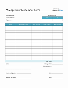 IRS Mileage Reimbursement Form Example