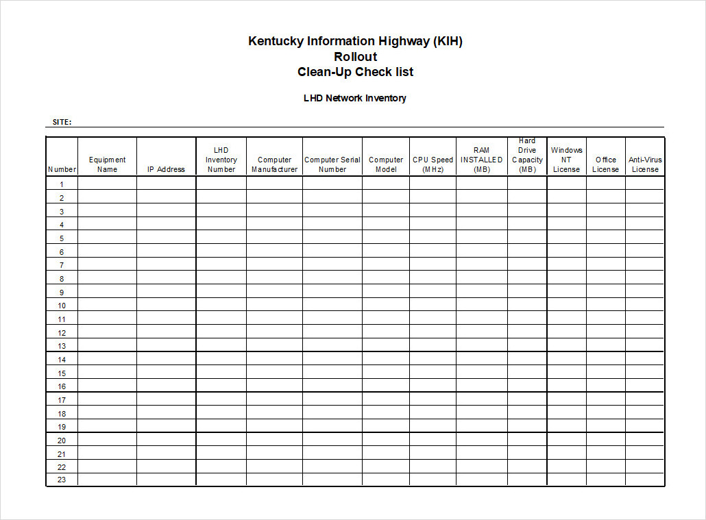 IT Accessories Equipment Computer Inventory Worksheet Template