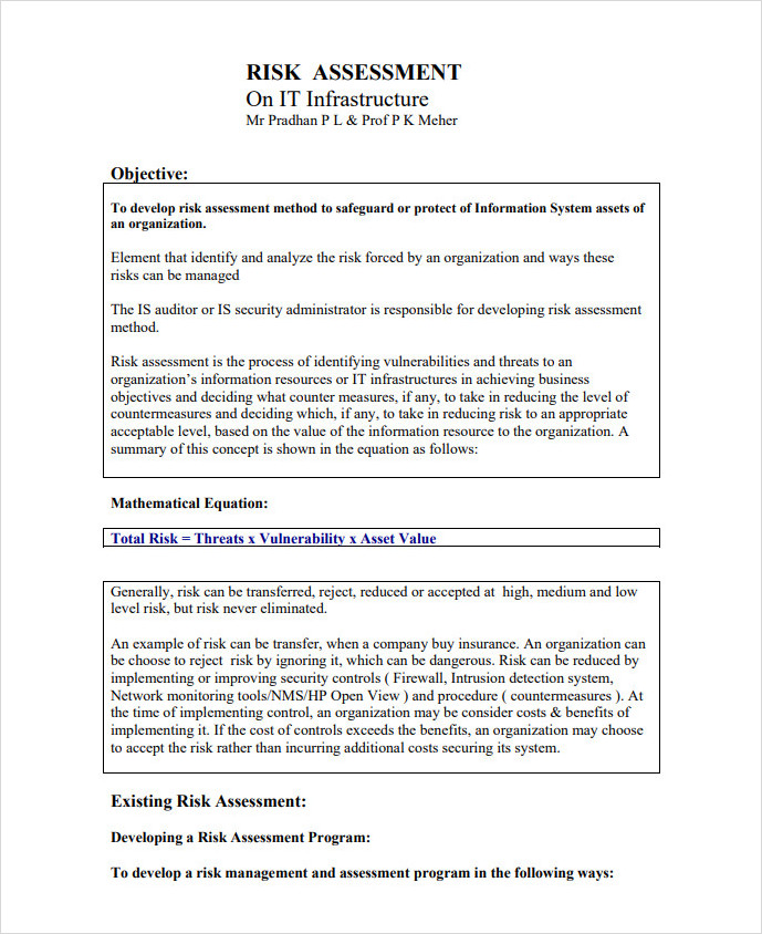 IT Infrastructure Risk Assessment Template