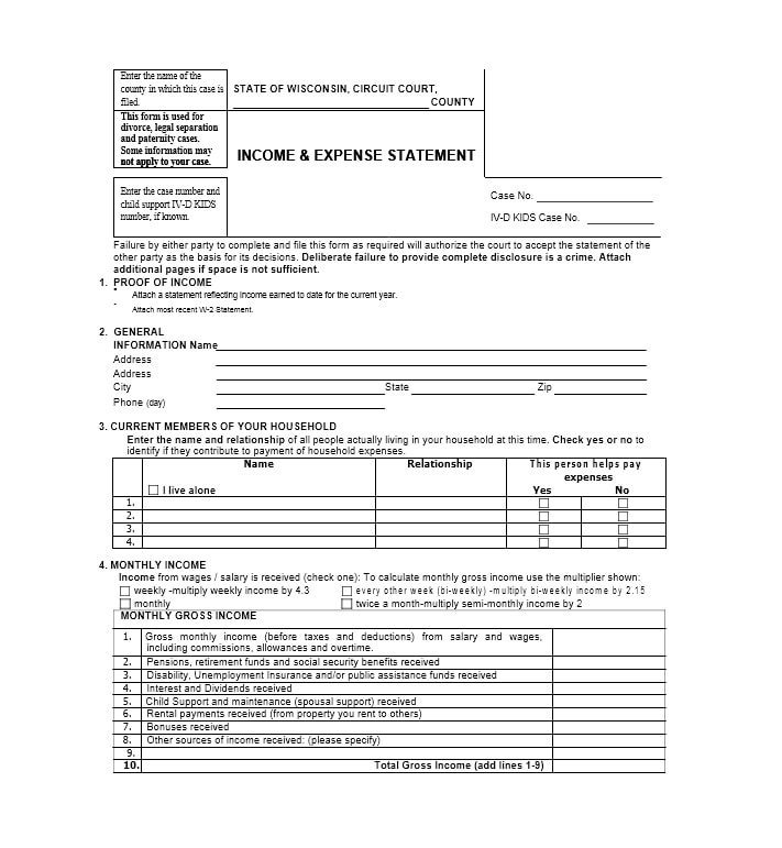 Income and Expense Ledger