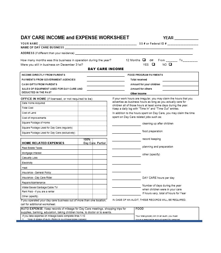 Income and Expense Ledger