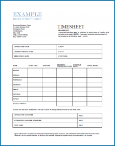√ Free Printable Independent Contractor Timesheet Template
