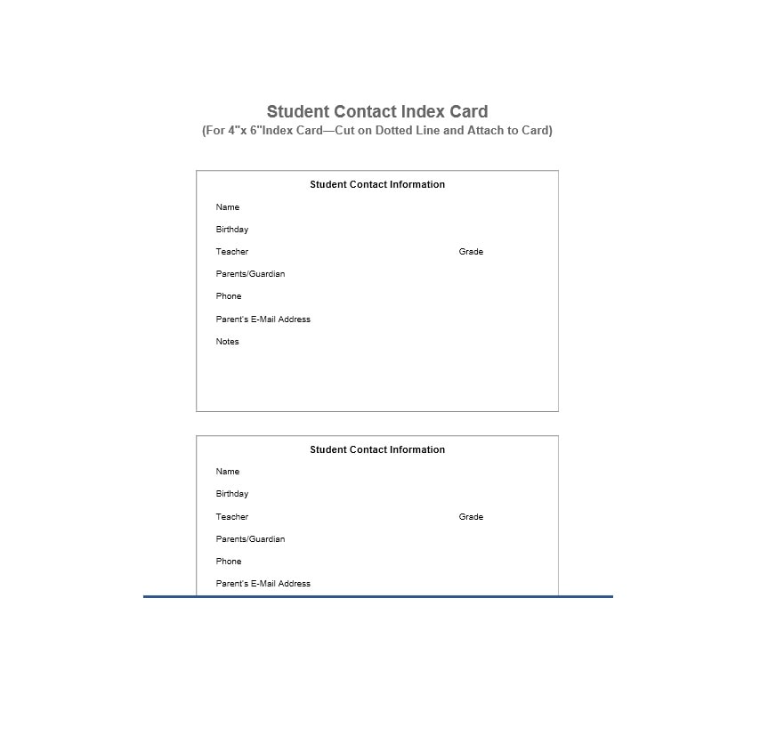 Index Card Template