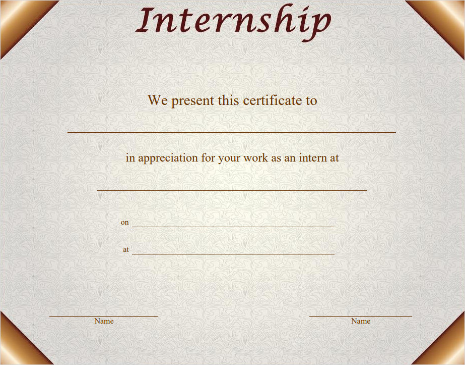 Internship Completion Certificate Template