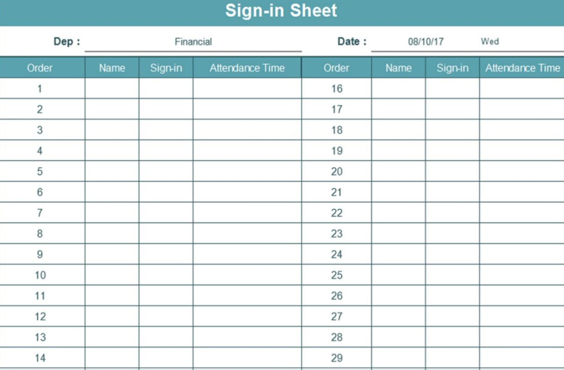 Inventory Sign out Sheet Template