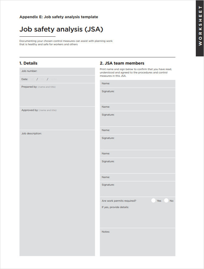 Job Safety Analysis Template